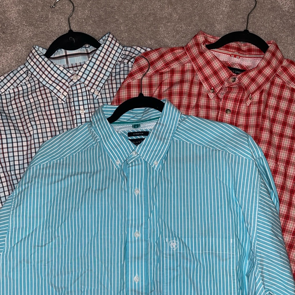 👔 Bundle of 3 Ariat 2XL Men’s long-sleeve button up dress shirts.